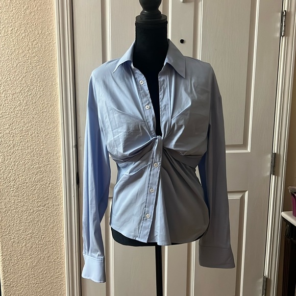 Zara twist front long sleeve shirt - Picture 1 of 8